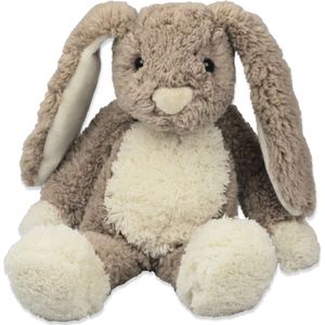 Inware pluche konijn/haas knuffeldier - bruin - zittend - 17 cm - Dieren knuffels