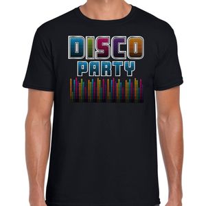Bellatio Decorations disco verkleed t-shirt heren - jaren 80 feest outfit - disco party - zwart