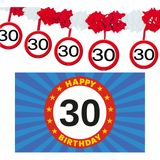30 jaar leeftijd verjaardag slinger en vlag 150 x 90 feestartikelen versiering pakket