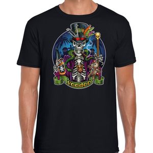 Halloween voodoo skelet verkleed t-shirt zwart voor heren - Voodoo skelet shirt / kleding / kostuum / horror outfit