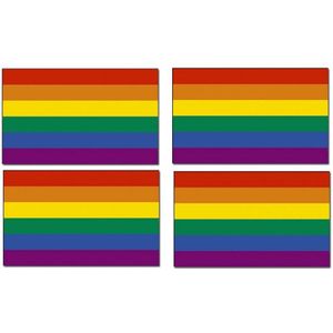 4x Regenboog vlag 90 x 150 cm  - Gaypride vlag