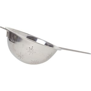 Zilver RVS vergiet/zeef met handvat / steel 24 x 9 cm - Laag model - keukenzeef - keukenvergiet