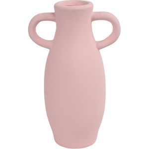 Countryfield Amphora kruik/vaas - roze terracotta - D12 x H20 cm - smalle opening
