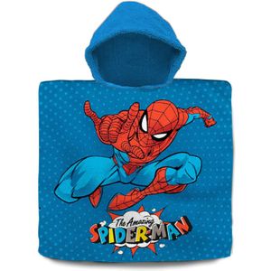 Marvel Spiderman bad cape/poncho - 60 x 120 cm - katoen - voor kinderen