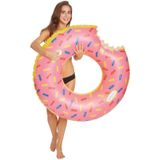 Roze opblaasbaar donut zwemband / zwemring 104 cm - Zwembanden - Zwemringen