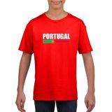 Rood Portugal supporter t-shirt voor heren - Portugese vlag shirts