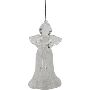 1x stuks acryl kersthangers engel 12 cm kerstornamenten - Acryl ornamenten kerstversiering