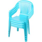 Sunnydays Kinderstoel - 4x - blauw - kunststof - buiten/binnen - L37 x B35 x H52 cm - tuinstoelen