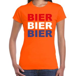 Koningsdag t-shirt bier - oranje - dames - koningsdag / EK/WK outfit / kleding / shirt