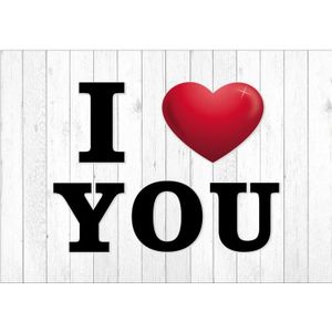 I Love You postkaart/ansichtkaart/wenskaart - Valentijnsdag producten - Valentijnskaart/Moederdag