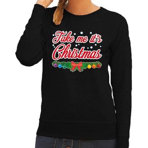 Foute kersttrui / sweater voor dames - zwart -Take Me Its Christmas
