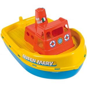 Speelgoed stoomboot geel/blauw 39 cm / strandspeelgoed voor kinderen