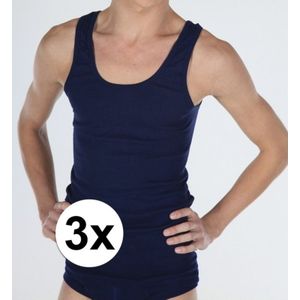 3x Beeren heren hemd/singlet Classic navy maat XL - Ondergoed voor heren