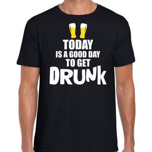 Zwart fun t-shirt good day to get drunk  - heren -  Drank / festival shirt / outfit / kleding
