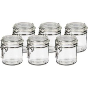 Vivalto Weckpot/inmaakpot - 6x - Tarro - 250 ml - glas - beugelsluiting - D11 x H10 cm