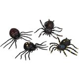 Horror nep decoratie spin Webly 13 cm - Halloween spinnen versiering - Elastische spin met lange poten