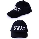 4x Politie SWAT baseball caps verkleedkleding voor volwassenen - verkleedkleding accessoires