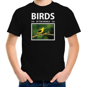Dieren foto t-shirt Wielewaal vogel - zwart - kinderen - birds of the world - cadeau shirt Wielewaal vogels liefhebber - kinderkleding / kleding