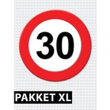 Verkeersbord 30 jaar feestartikelen pakket XL