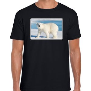 Dieren shirt met ijsberen foto - zwart - voor heren - natuur / ijsbeer cadeau t-shirt - kleding