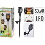 Set van 5x stuks solar tuinlampen/fakkels 3 in 1 met vlameffect op zonne-energie 78 cm - tuinfakkels