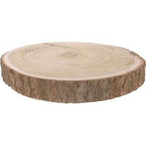 Decoratie Paulowna houten boomschijf 29-34 cm - Woondecoratie/woonaccessoires - Kaarsenborden/onderborden/kaarsenplateaus