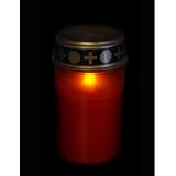 TopTen Grafkaars/gedenklicht - 2x - LED licht - rood - D6,8 x 12,3 cm