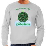 Wiet Kerstbal sweater / Kerst trui All i want for Christmas grijs voor heren - Kerstkleding / Christmas outfit