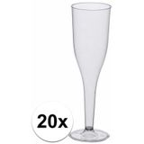 Champagne glazen van polystyreen 20 stuks - herbruikbaar