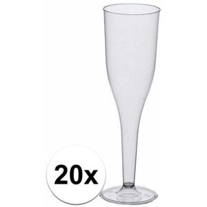 Champagne glazen van polystyreen 20 stuks - herbruikbaar