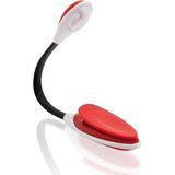 LED leeslampje met klem - 10x - op batterijen - rood