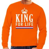 Oranje King for life sweater - Trui voor heren - Koningsdag kleding
