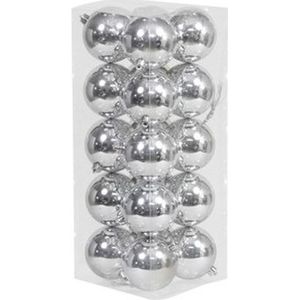 Othmar decorations Kerstballen - 20x - zilver - kunststof - 8 cm