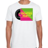 Bellatio Decorations Disco verkleed T-shirt heren - 80s party - wit - jaren 80 feest - carnaval