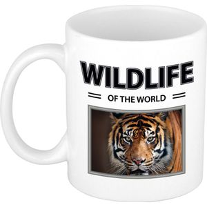 Dieren foto mok tijger - 300 ml - wildlife of the world - cadeau beker / mok tijgers liefhebber