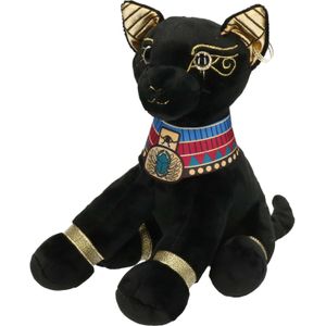 Pluche Zwarte Bastet Kat Knuffel 20 cm - Bastet Katten Egyptische Dieren Knuffels