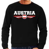 Oostenrijk / Austria landen sweater met Oostenrijkse vlag - zwart - heren - landen sweater / kleding - EK / WK / Olympische spelen outfit