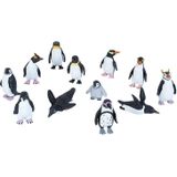 Speelset kinderen pinguins 10 delig - Pooldieren pinguins speelgoed - speelgoed voor kinderen