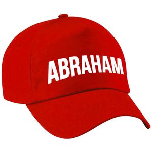 Abraham cadeau pet / baseball cap rood voor heren - Abraham