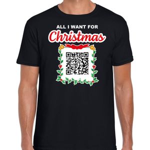 Kerst QR code kerstshirt All I want: Geen Kut kerst muziek heren zwart - Bellatio Christmas sweaters