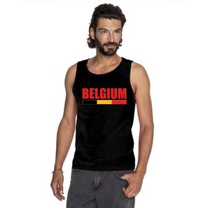 Zwart Belgium supporter mouwloos shirt heren - Belgie singlet shirt/ tanktop