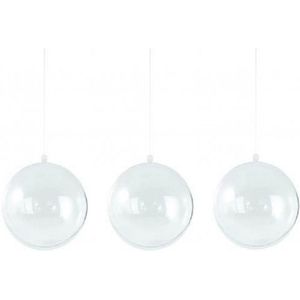 100x stuks transparante hobby/DIY kerstballen 6 cm - Knutselen - Kerstballen maken hobby materiaal/basis materialen