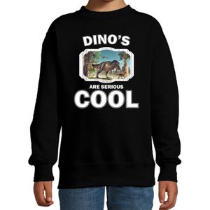Dieren dinosaurussen sweater zwart kinderen - dinosaurs are serious cool trui jongens/ meisjes - cadeau t-rex dinosaurus/ dinosaurussen liefhebber - kinderkleding / kleding