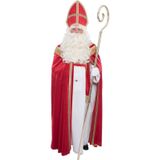 Sinterklaas kostuum luxe polyesterfluweel met mijter voor volwassenen - Sint Nicolaas verkleedkleding