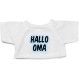 Hallo Oma Blauw Pluche Teddybeer Knuffel 24 cm Wit T-shirt - Zwangerschap Aankondiging Zoon