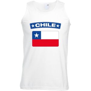 Chili singlet shirt/ tanktop met Chileense vlag wit heren
