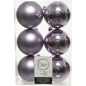 30x Lila paarse kunststof kerstballen 8 cm - Mat/glans - Onbreekbare plastic kerstballen - Kerstboomversiering lila paars