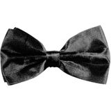 Partychimp Carnaval verkleed vlinderstrikje zijdeglans - 2x - zwart - polyester - heren/dames