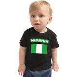 Nigeria baby shirt met vlag zwart jongens en meisjes - Kraamcadeau - Babykleding - Nigeria landen t-shirt