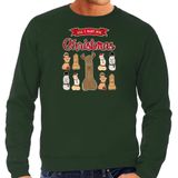 Bellatio Decorations foute kersttrui/sweater heren - All I want for Christmas - groen - piemel/penis